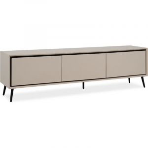 Calicosy Meuble TV 3 abattants 175x38x50 cm cr&egrave;me et noir - AROUY