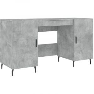 VidaXL Bureau gris béton 140x50x75 cm bois d'ingénierie
