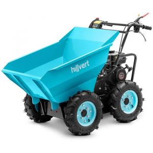 Brouette &agrave; moteur professionnel dumper 6,5 ch 400 kg acier bleu
