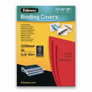 Fellowes 5373702 - Etui de 25 couvertures à relier Delta, A4, coloris rouge