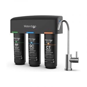 Waterdrop Tsb Système de Filtre à Eau Sous Évier avec Robinet Dédié, 3 étapes de Filtration d'Eau de Grande Capacité, Certifié nsf/ansi 42, Réduit les pfas,