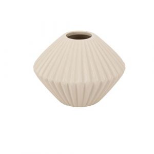 Vase céramique rainuré palerme 11x7.8cm beige - artifetes 91829
