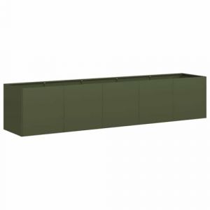 VidaXL Jardinière vert olive 200x40x40 cm acier laminé à froid