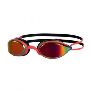 Zoggs Lunettes de natation Fusion Air Titanium rouge noir avec verres à effet miroir orange