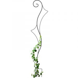 Relaxdays Tuteur à Plantes, Treillis en métal, Support Non Fixe, H x L : 147 x 30 cm, pour Le Jardin, Noir