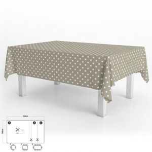 Mantel Hule Rectangular 140 x 250 cm. Topos Beige