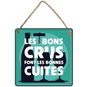 Ruedelafete Plaque métal LES BONS CRUS 20x20cm
