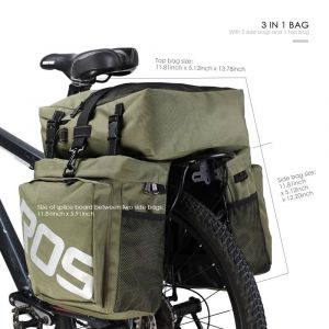 Service-Fox 5L 10l13l 37L étanche Sacoche de vélo Siège Hint TrunkBag Sacoche de selle Kit de réparation haute qualité avec bandoulière amovible et plaque réfléchissante Roswheel, 37L Grün