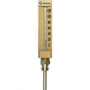 Image de Distrilabo Thermomètre industriel à capillaire optique grossissant modèle droit longueur 150 mm Plg 63 mm Ø 15/21