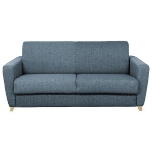 Miliboo Canap&eacute; convertible scandinave bleu et bois GRAHAM