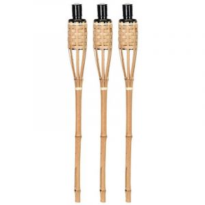 Esschert design Torche de jardin 6,1 x 62,6 cm bambou naturel 3 pièces