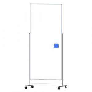 Cloison / Tableau blanc mobile - Magn&eacute;tique double face - 200x90 cm - Blanc