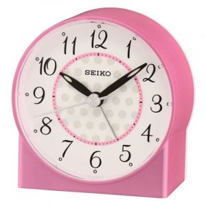 Seiko QHE136P Sweep Second Hand Beep Alarm Clock Pink