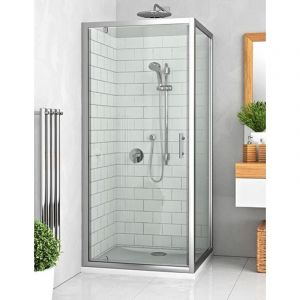 Roth Paroi de douche fixe avec porte réversible verre clair EI FIX EQUI - 1406000051