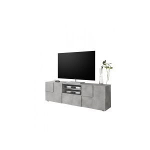 home24 Subleem - Meuble TV 2 portes 1 tiroir Giarre beton