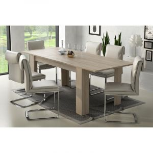 Alter Dmora - Table de salle à manger extensible, Console extensible, Table moderne avec rallonge, 140 / 200x88h75 cm, couleur orme clair