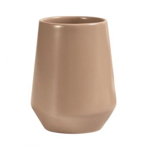 Spirella Gobelet Joshua Cappuccino en Céramique 300 ML, Élégant et Pratique pour Votre Salle de Bain, Design Moderne, Idéal pour Un Usage Quotidien, 9x9x11.5 cm, Grès