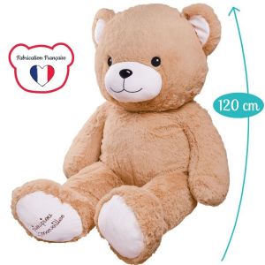 Pioupiou & merveilles Peluche g&eacute;ante Gaston l'ours beige (120 cm)