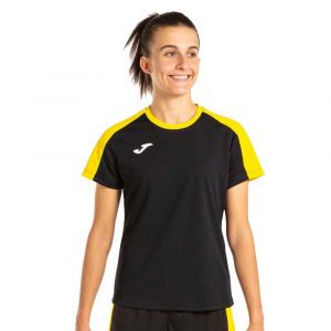 Joma Eco Championship T-Shirt à Manches Courtes pour Femme, Noir/Jaune