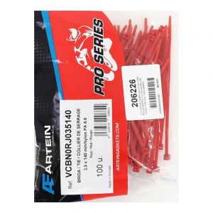 Lot de 100 colliers de serrage nylon Artein Rilsan