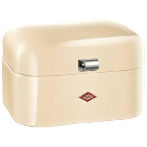 Wesco Boîte à pain Single Grandy de couleur amande, tôle d'acier revêtue par pulvérisation, trous d'aération et poignée stable