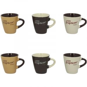 Novastyl Lot de 6 tasses en grès 15cl, EXPRESSO ITALIANO