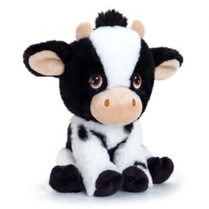 Image de Keel Toys KEELECO - Peluche 100% recycl&eacute;e - Jouet &eacute;cologique pour Enfant - Peluche Vache 18cm - SE6703, Brun