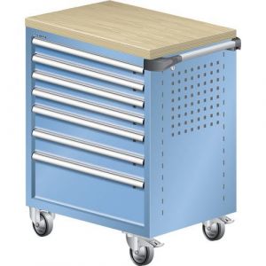 Lista - Servante d'atelier, avec revêtement en bois multiplis 40