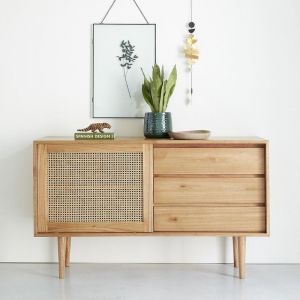 Image de Bois Dessus Bois Dessous Commode en bois de mindy et cannage 135