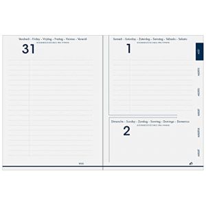 Quo Vadis Agenda EurotextAgenda recycl&eacute; ML Recharge - 12x17cm - Journalier - Ao&ucirc;t/Juill - Lot de 2