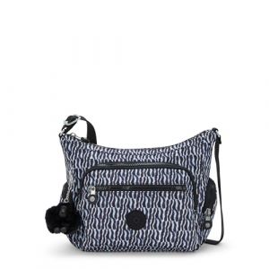 Kipling Sac à épaule bandoulière noir bleu clair pour femme - Basic Print Gabbie S Crossbody S Holiday Waves 301605