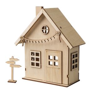 Rayher Kit de construction en bois « Maison des lutins »
