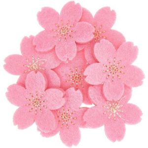 Rico Design Mini formes en feutrine Sakura - Fleurs de cerisier - Rose - 3,5 cm - 8 pcs