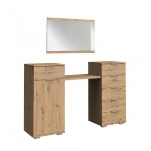 Inside75 Coiffeuse ensse 6 tiroirs chêne artisan - natural