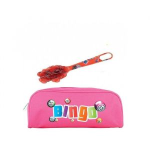 Kit Loto Complet 3 En 1 : 100 Pions Magnetiques + Baton Ramasse Jetons Rouge + Trousse Rangement Rose - Set Accessoires Jeu Bingo + Carte