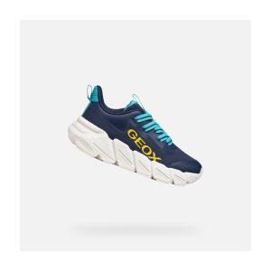 Geox J Flexyper Fast Boy Basket, Bleu Marine, 36 EU