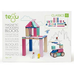 Tegu Jeu de Construction - Blocs de bois Magn&eacute;tiques - 42 pi&egrave;ces - Fleur