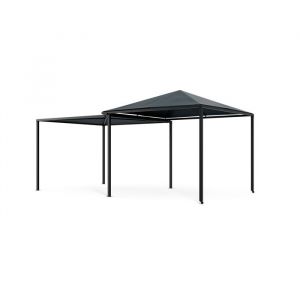 Blumfeldt ShadeMax Tonnelle 3x6 - Armature Métallique, Toit Polyester UV30+, Extensible 295-560 cm, Tonnelle de Jardin Extérieur, Gris Foncé