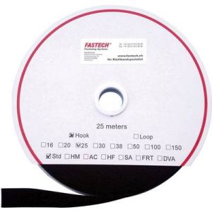 Fastech Bande auto-agrippante T0102099990125 &agrave; coudre partie crochets (L x l) 25000 mm x 20 mm noir 25 m