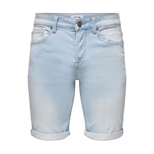 Only & Sons ONSPLY Life Blue Jog Shorts PK8587 Noos Jean, Bleu Denim, L Homme