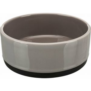 Chadog Gamelle, en céramique avec anneau caoutchouc 0,75 L/ø 16 cm, gris