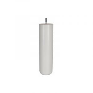 Cîme Pied lit / sommier cylindrique fixe hêtre laqué blanc