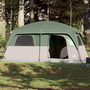 VidaXL Tente De Cabine Familiale 10 Personnes Vert Imperméable