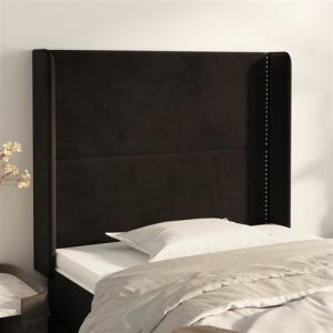 VidaXL Tête de lit avec oreilles Noir 83x16x118/128 cm Velours