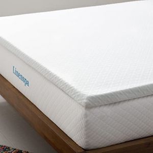 Linenspa Surmatelas 80 x 190 cm Memoire de Forme | 5cm Epaisseur| Avec gel rafraîchissant et housse lavable à fermeture éclair | Oeko-Tex | 1 personne, Blanc