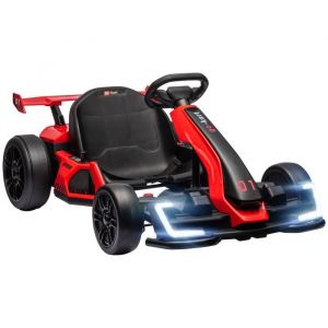 Homcom Kart électrique pour enfants - voiture électrique enfant - moteur 2 x 150W, batterie 24 V, fonction drift - rouge