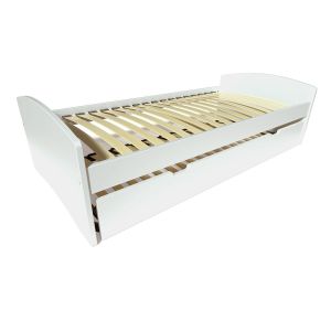 Abc Meubles - Lit gigogne 80x190 Happy pin massif - Blanc