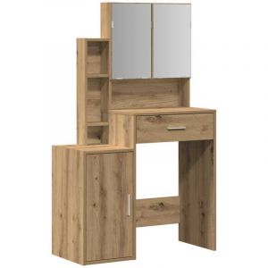 VidaXL Coiffeuse ch&ecirc;ne artisanal 80 x 35 x 132 cm Bois d'ing&eacute;nierie