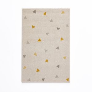 Image de Tapis enfant triangles, Grafico Ecru/Jaune Taille 80x120 cm