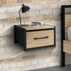 Idmarket Lot de 2 tables de chevet murales tiroir en tissu utah design industriel